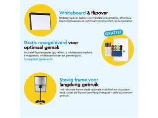 BRASQ Flipover Mobiel Deluxe 70x100cm Magnetisch Zwart met accessoires - 4