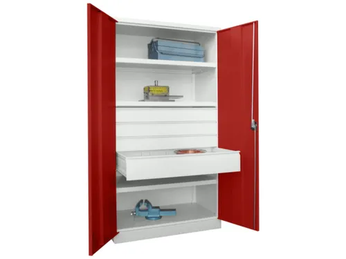systeemkast,HxBxD 1950x1040x630mm,3xStalen bodem,RAL7035,front RAL3000