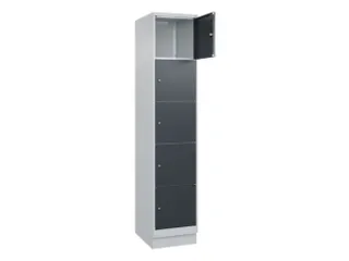 lockerkast,HxBxD 1950x400x500mm,1x5vakken,vak B 400mm,cil.-slot,sokkel - 1
