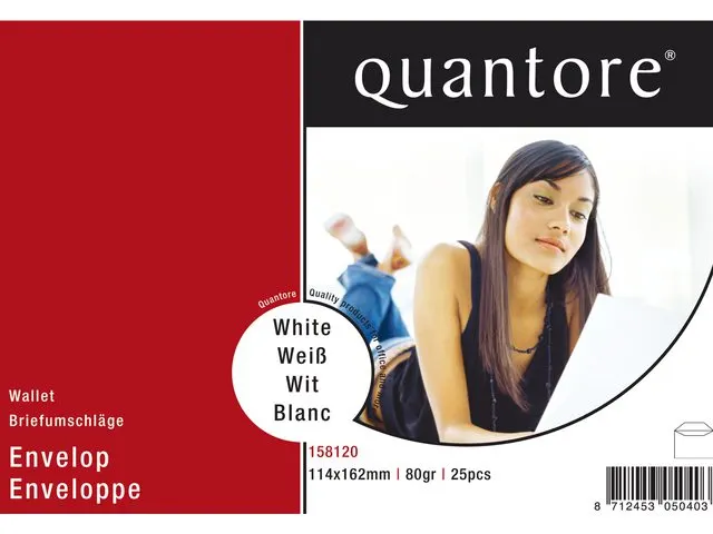 Envelop Quantore Bank C6 114x162mm 80gr Wit Gegomd