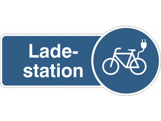 uithangbord,E-bike laadstation,aluminium,blauw/wit,om te verlijmen - 1