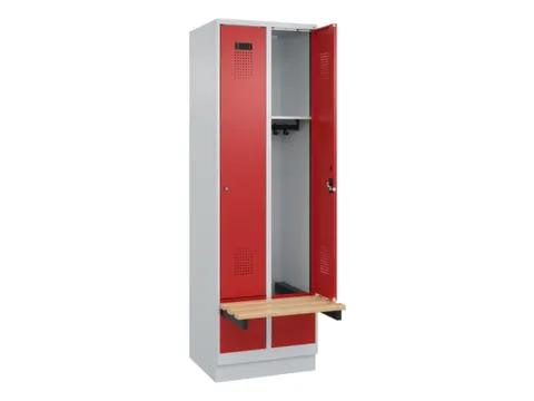 locker met bank,HxBxD 1950x600x815mm,2vak,vak B 300mm,cilinderslot