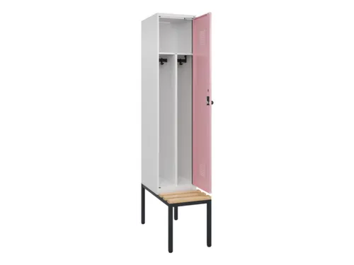 locker met bank,voor scheiding van kleding,HxBxD 2120x400x815mm,1vak