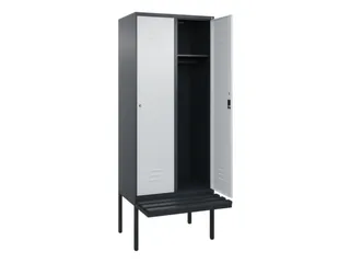 locker met bank,HxBxD 2120x800x815mm,2vak,vak B 400mm,cil.-slot - 2