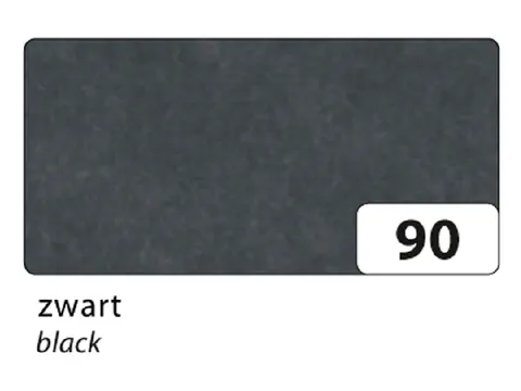 Zijdevloeipapier Folia 50x70cm 20gr nr90 zwart 5 vel