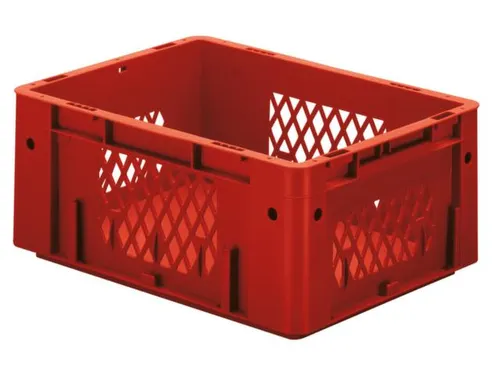 Euronorm Stapelkrat Rood 175x400x300mm 14.5l Wanden Opengewerkt/Bodem