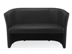 Bank Kunstleer Zit Hxbxd 46x106,6x49cm Totale Hxb 77x129cm Zwart