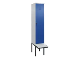 locker met bank,HxBxD 2120x400x815mm,1vak,vak B 400mm,draaigrendel