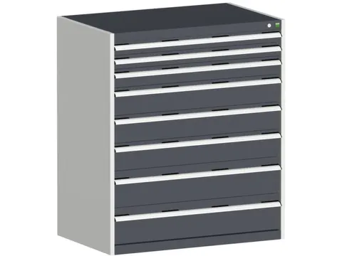 ladekast HxBxD 1200x1050x650mm 8laden RAL7035 front RAL7016