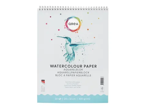 Aquarelblok Qrea 24x32 20 vel 200gr spiraal