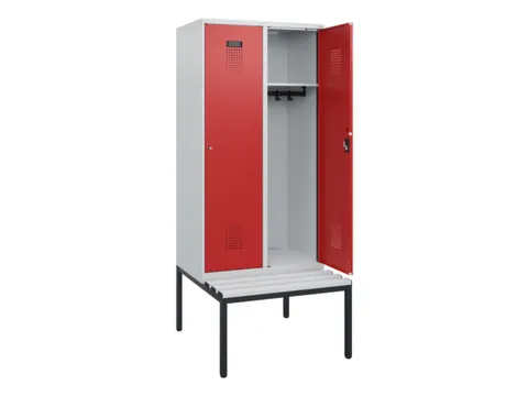 locker met bank,HxBxD 1950x800x815mm,2vak,vak B 400mm,cilinderslot