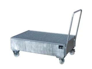 Mobiele Opvangbak Hxbxd 510X1200X800Mm 2X200L Staand Verzinkt - 1