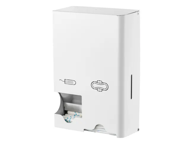 MediQo-line Maandverband- & tampondispenser klein RVS wit MQSTB P