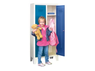lockerkast v. kinderen,HxBxD 1300x530x300mm,2vak,RAL7035,front RAL5010 - 2