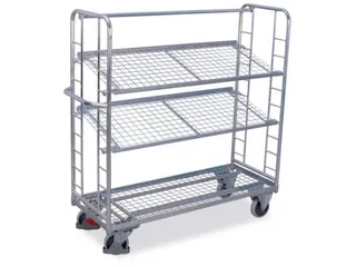 Bijzetwagen Verzinkt 400kg H 1571mm Laadvlak 1570x637mm 3 Etages - 1