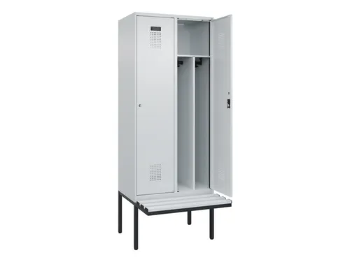 locker met bank,voor scheiding van kleding,HxBxD 2120x800x815mm,2vak