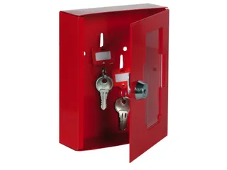 Noodsleutelkast Staalplaat Hxbxd 150X120X34Mm Rood cilinderslot - 1