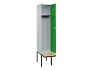locker met bank,HxBxD 2120x400x815mm,1vak,vak B 400mm,draaigrendel - 2