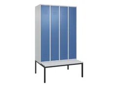 locker met bank,HxBxD 2120x1200x815mm,4vak,vak B 300mm,cil.-slot