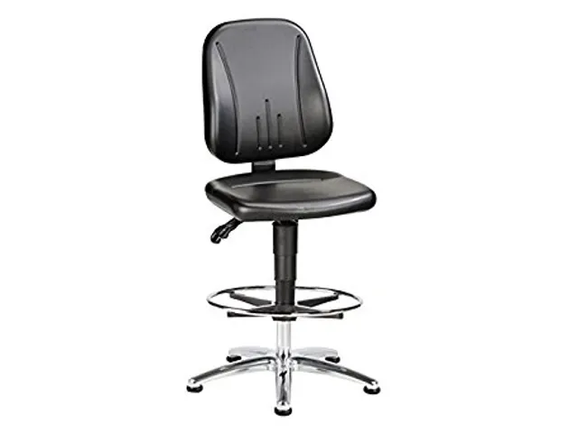 siège d’atelier pivotant ESD,assise similicuir noir