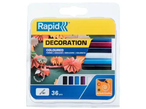 Lijmpatroon Rapid 7mm 5 kleuren assorti 36 stuks