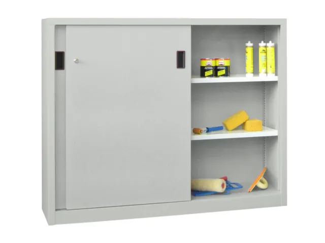 schuifdeurkast,HxBxD 1200x1500x500mm,RAL7035,front RAL7035