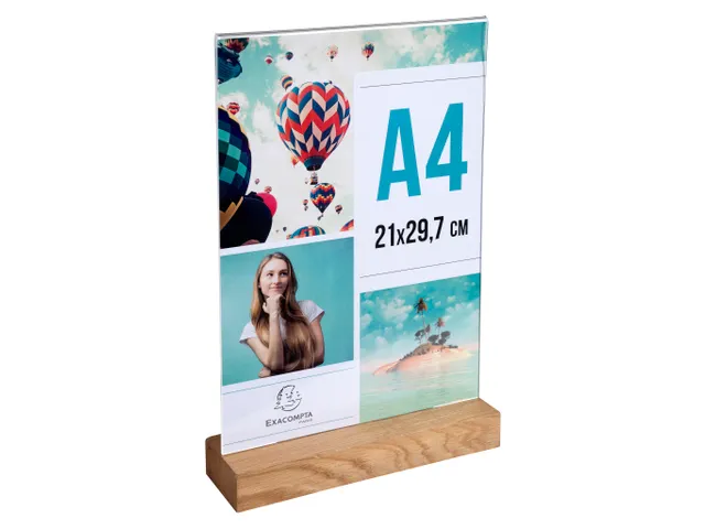 Folderhouder A4 vert icaal houten voet