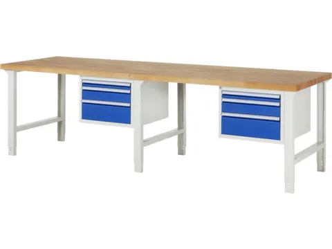 werkbank,HxBxD 790-1140x3000x900mm,beukblad,draagverm. 750kg