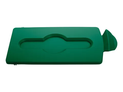 Deksel Rubbermaid Slim Jim Recyclestation gesloten groen