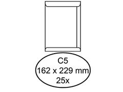 Envelop Hermes akte C5 162x229mm zelfklevend wit pak à 25 stuks