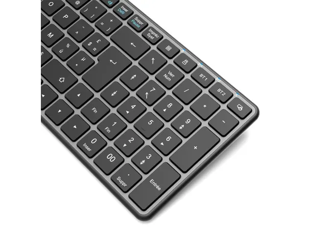 Clavier sans fil Port Designs Bluetooth rechargeable AZERTY FR noir