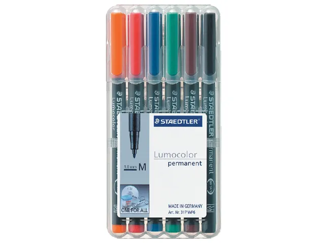 Viltstift Staedtler OHP Lumocolor 317 Medium 1.0mm Assorti 6 stuks