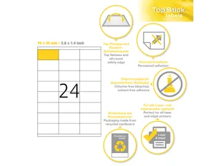 Etiketten universele labels A4 permanent 70x35mm Wit 2400 stuks - 2