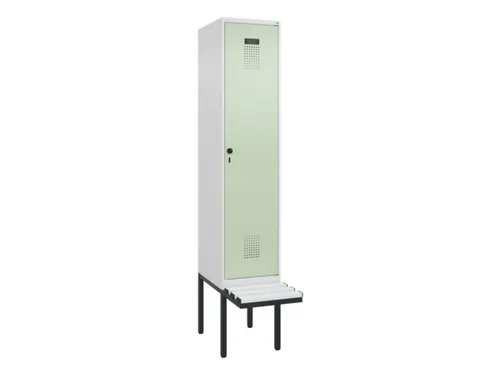 locker met bank,voor scheiding van kleding,HxBxD 2120x400x815mm,1vak