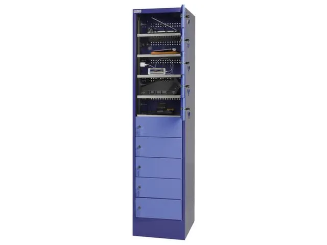 HxlxP 1790x415x500mm prises CH 10compartiments corps bleu pigeon
