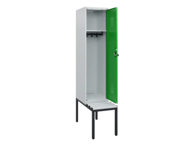 locker met bank,HxBxD 1950x400x815mm,1vak,vak B 400mm,draaigrendel