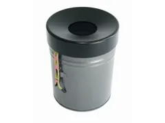 afvalbak,vlamdovend,30l,HxØ 415x344mm,wandmontage,kop zwart