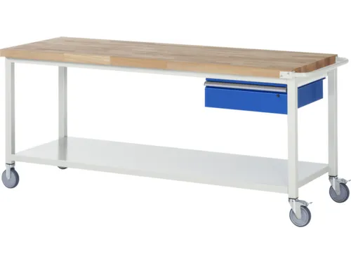 Werkbank Hxbxd 880x2000x700mm Beukenhouten Werkblad 1lade Legbord