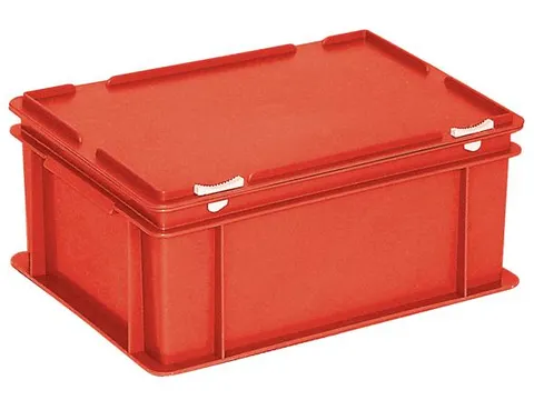 Euronorm Stapelkrat Hxlxb 180X400X300Mm 16L Met Deksel Rood