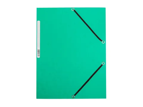 Elastomap A4 Met 3 Kleppen Karton Groen Voor 200 Vel Pak 10 Stuks