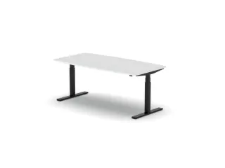 Elektrisch ihv Vergadertafel Vatvorm 1800x800mm Zwart+ Wit Blad - 1