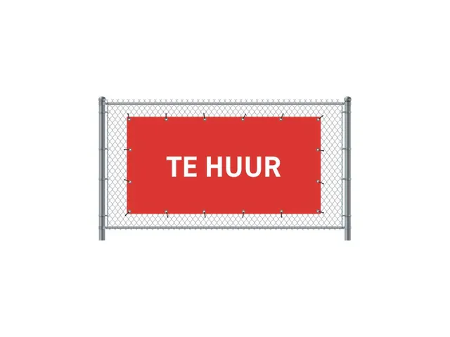 Hekwerkbanner 200x100 cm Rood met Print TE HUUR