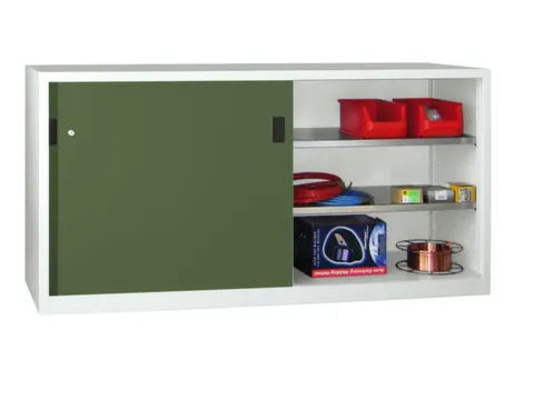 schuifdeurkast,HxBxD 1000x2000x500mm,RAL7035,front RAL6011