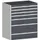ladekast HxBxD 1200x1050x750mm 7laden RAL7035 front RAL7016
