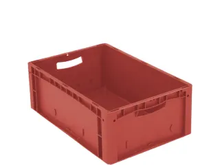 Euronorm Stapelkrat Pp 220x600x400mm Wanden/bodem Gesloten Rood 44l - 2