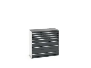 ladekast HxBxD 1200x1300x650mm 7laden romp RAL7035 front RAL7016 - 7