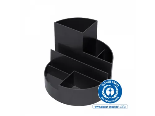 Pennenkoker MAULroundbox Blauwe Engel recycled 6 vaks zwart