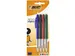 Balpen Bic M10 medium assorti blister à 4 stuks