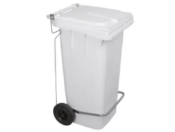 pedaalemmer,1x120l,HxBxD 940x500x560mm,romp PE wit,deksel PE wit