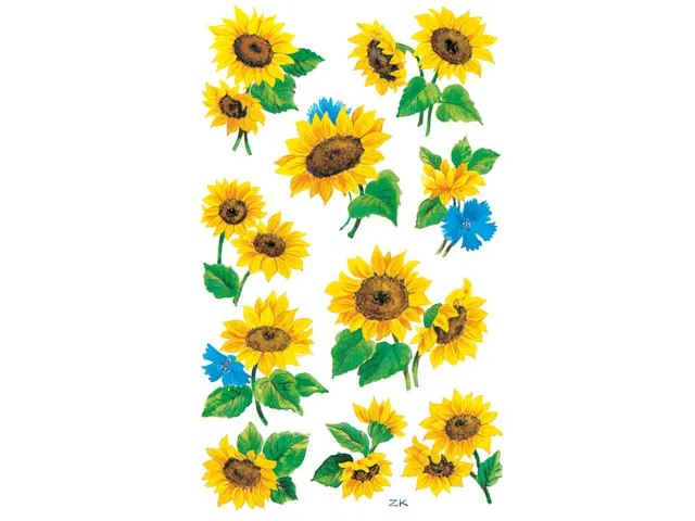 Étiquette en papier Z-design Creative 3 feuilles tournesols